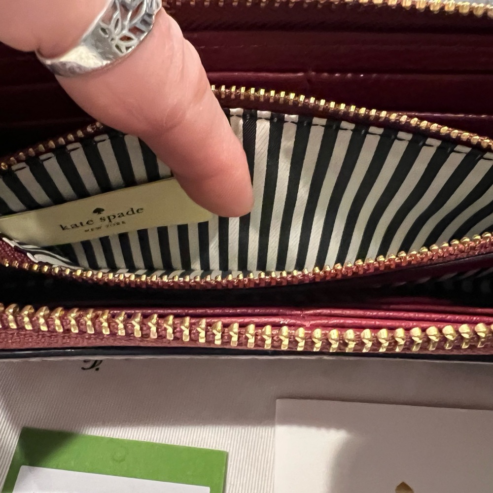Kate Spade Burgundy Leather Tote and Wallet Set - Picture 4 of 16